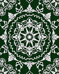Deep Emerald White Mandala Medallion Rug
