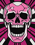 Pink Skull Burst Graphic Rug