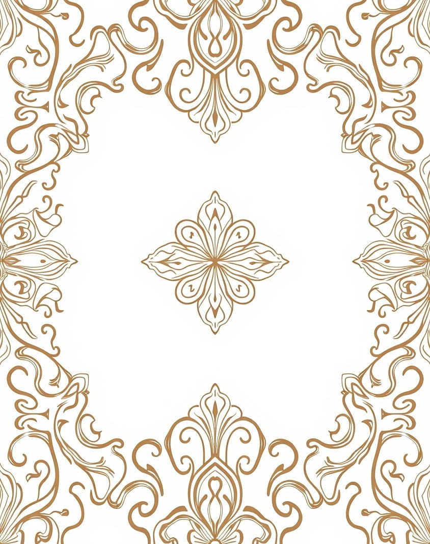 Vintage Gold Filigree Floral Medallion Rug
