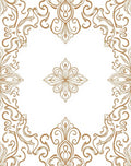 Vintage Gold Filigree Floral Medallion Rug