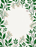 Green Leafy Vine Botanical Border Rug