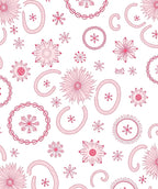 Pink Daisy and Snowflake Medley Rug