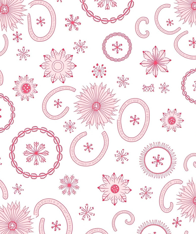 Pink Daisy and Snowflake Medley Rug