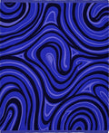 Vibrant Royal Blue Swirl Rug