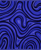 Vibrant Royal Blue Swirl Rug
