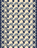 Ivory Blue Swirled Ribbon Border Rug