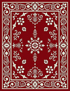 Crimson Ivory Paisley Floral Medallion Rug