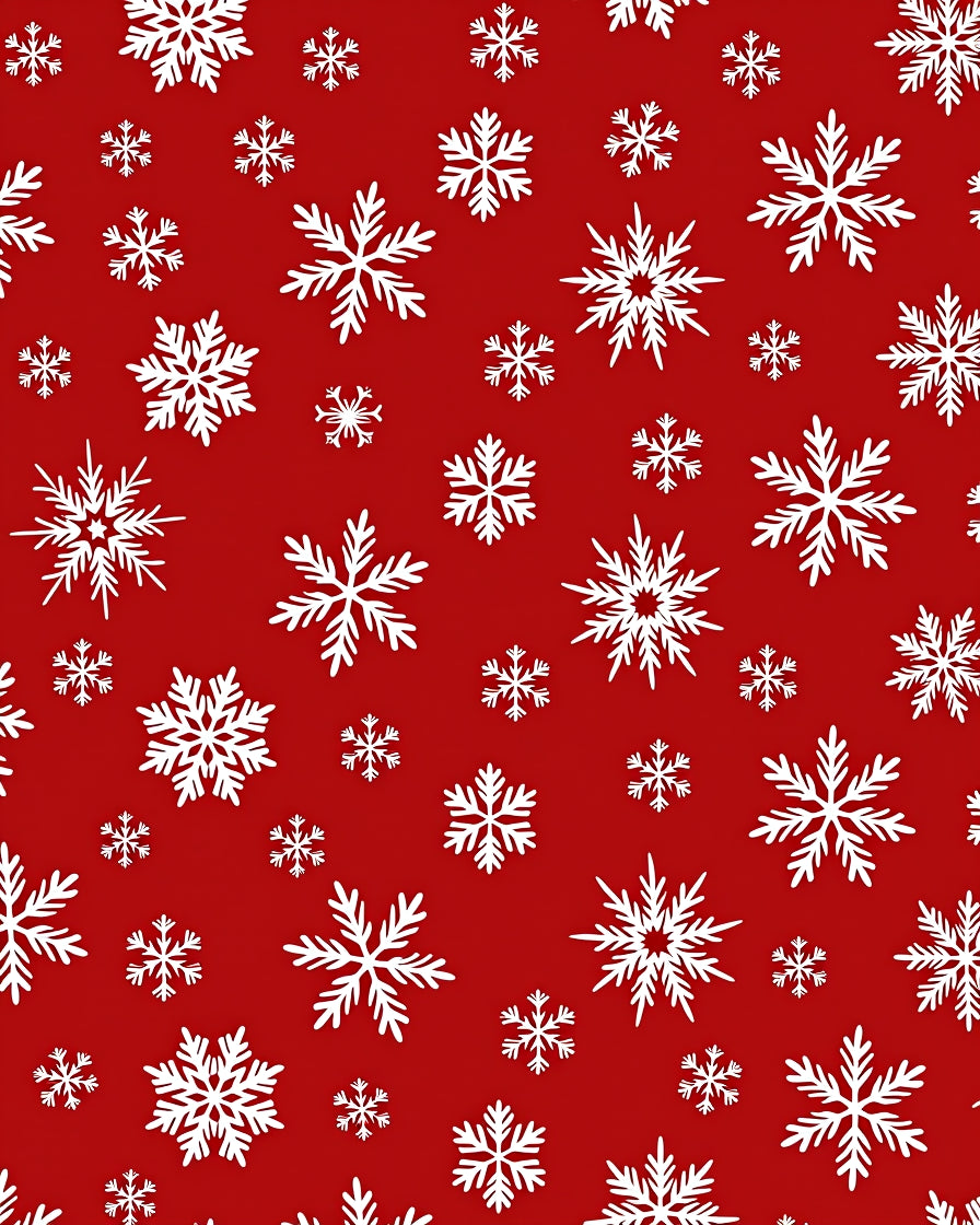 Classic Red White Snowflake Scatter Rug