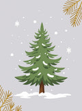 Whimsical Green Snow Covered Pine Tree Rug