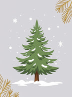 Whimsical Green Snow Covered Pine Tree Rug