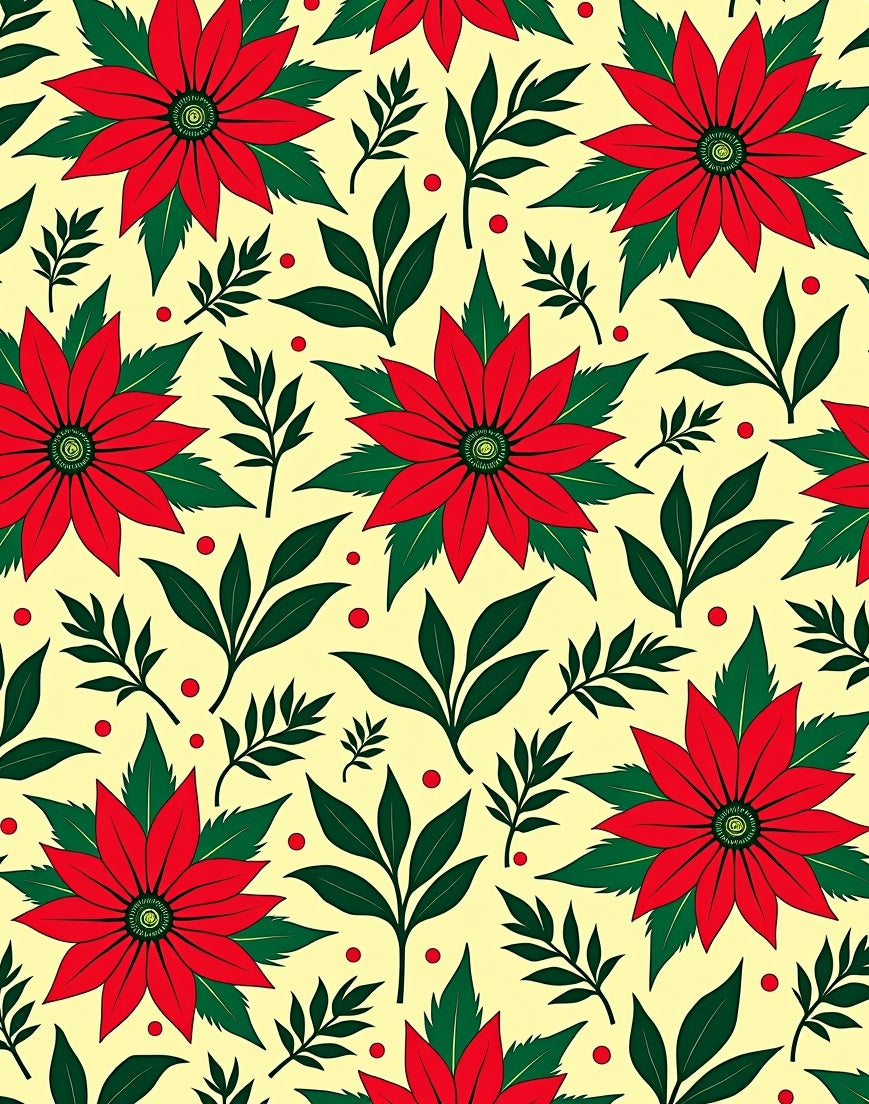 Red Poinsettia Scarlet Leaf Arrangement Rug