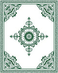 Dark Green Geometric Mandala Ornament Rug