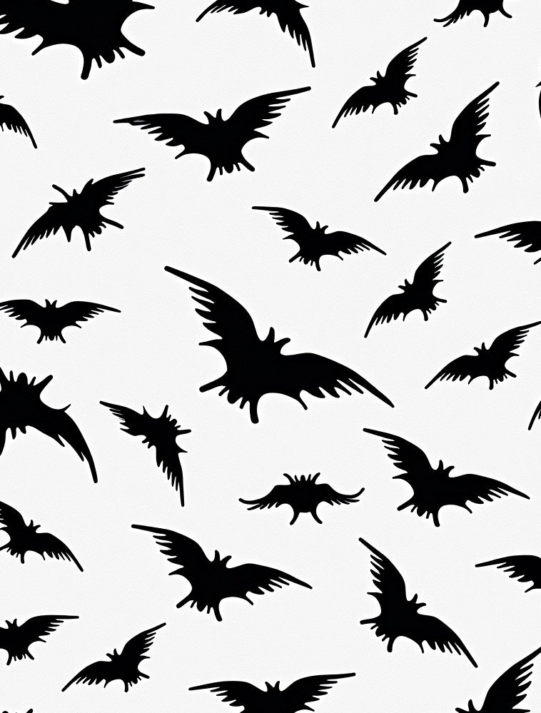 Black Bat Silhouette Scatter Rug