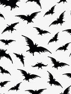 Black Bat Silhouette Scatter Rug