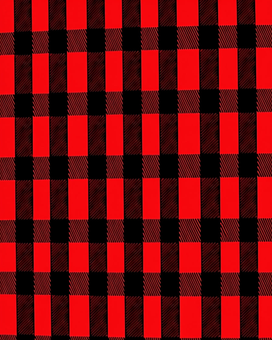 Bold Red Black Gingham Check Rug