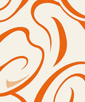 Bold Orange Flowing Swirl Rug
