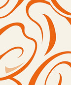 Bold Orange Flowing Swirl Rug