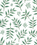 Earthy Green Leafy Branches Rug