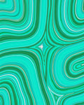 Wavy Teal Emerald Geometric Swirl Rug