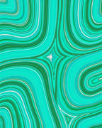 Wavy Teal Emerald Geometric Swirl Rug