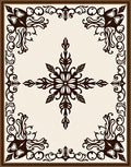 Dark Brown Classic Scrollwork Square Rug