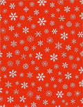Winter White Snowflake Cluster Red Rug