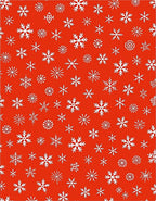 Winter White Snowflake Cluster Red Rug