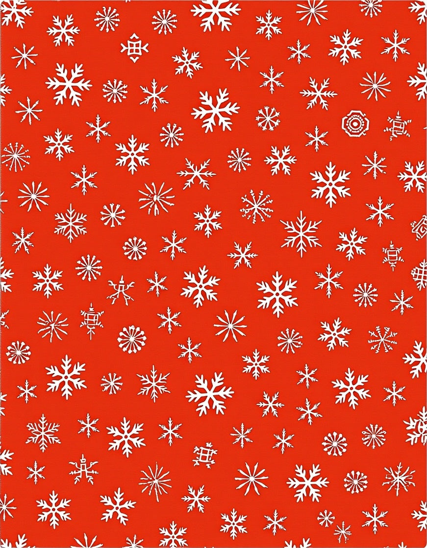 Winter White Snowflake Cluster Red Rug