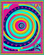 Vibrant Swirls Geometric Art Rug