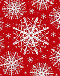 Red White Snowflake Medallion Medley Rug