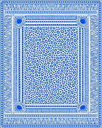 Bold Blue Leopard Bordered Rug