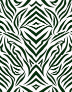 Dark Emerald Abstract Zebra Stripes Rug