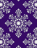 Deep Purple White Snowflake Arrangement Rug
