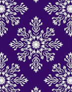 Deep Purple White Snowflake Arrangement Rug