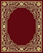Rich Red Golden Floral Border Rug