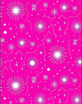 Hot Pink Starburst Whimsical Scatter Rug