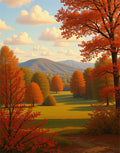 Autumn Forest Landscape Scenic View Rug