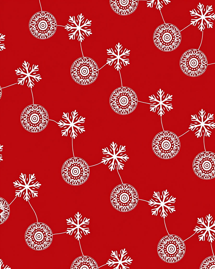 Crimson Snowflake Medallion Garland Rug
