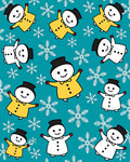 Turquoise Snowman Snowflake Duo Rug