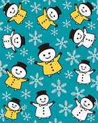 Turquoise Snowman Snowflake Duo Rug