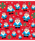 Cute Gnomes Snowflakes Red Christmas Rug