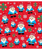 Cute Gnomes Snowflakes Red Christmas Rug