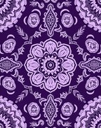 Ornate Purple Mandala Floral Rug