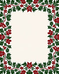 Crimson Green Floral Vine Border Rug