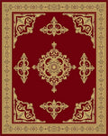 Regal Red Gold Filigree Centerpiece Rug