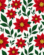 Crimson Poinsettia Holiday Blooms Rug