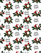 Festive Red Holly Berry Garland Rug