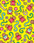 Yellow Gingerbread Candy Cane Playground Rug