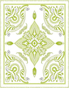 Art Nouveau Lime Green Floral Mandala Rug