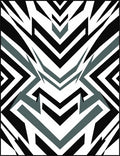 Sharp Geometric Zigzag Graphite Rug